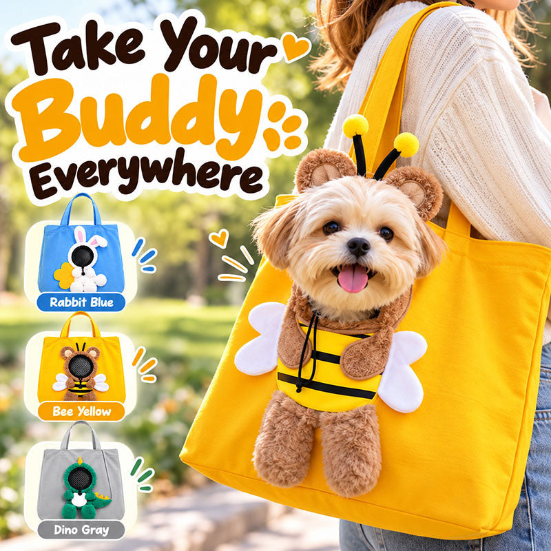 Romptail soft-sided pet carrier tote with mesh end panel