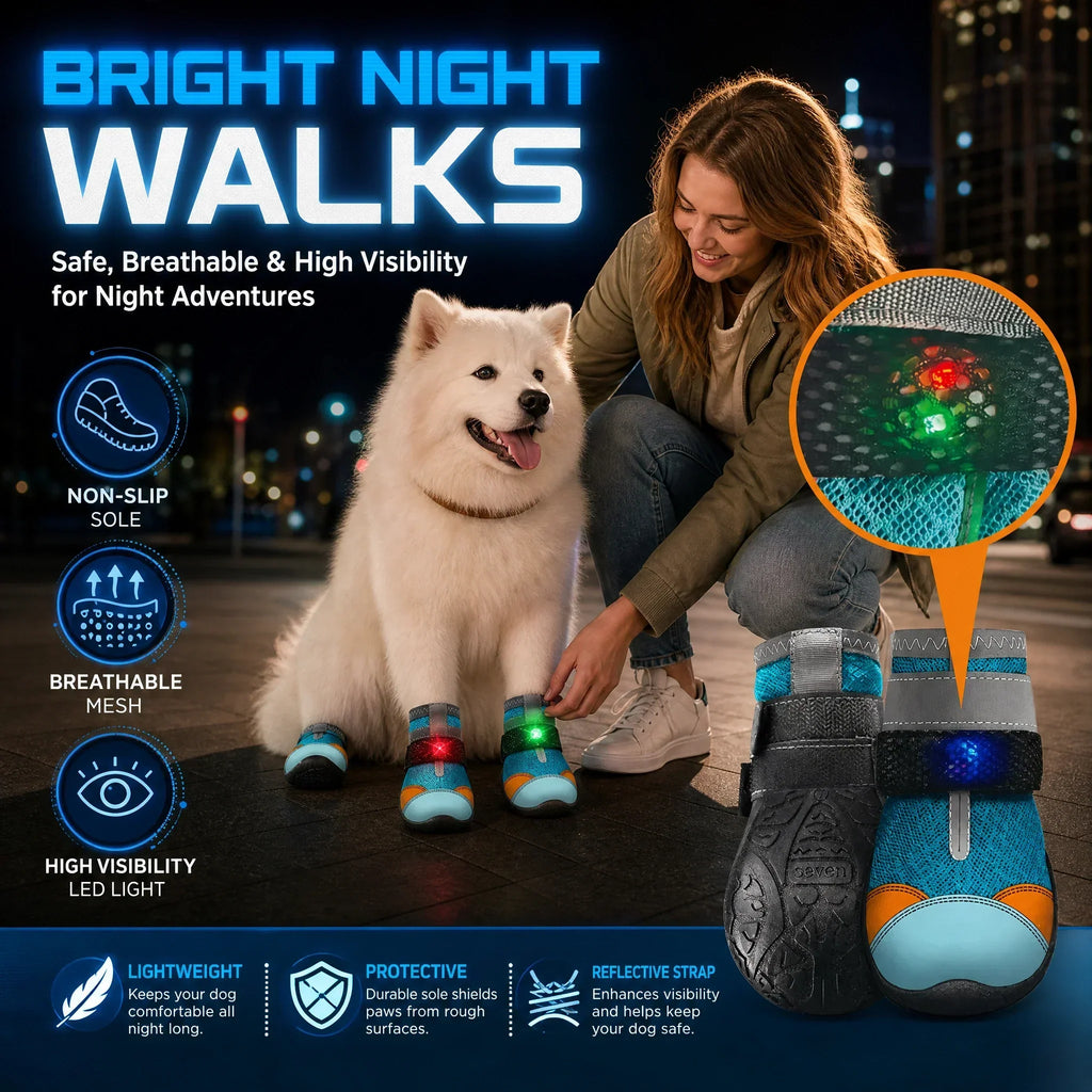 The boots shown on a dog