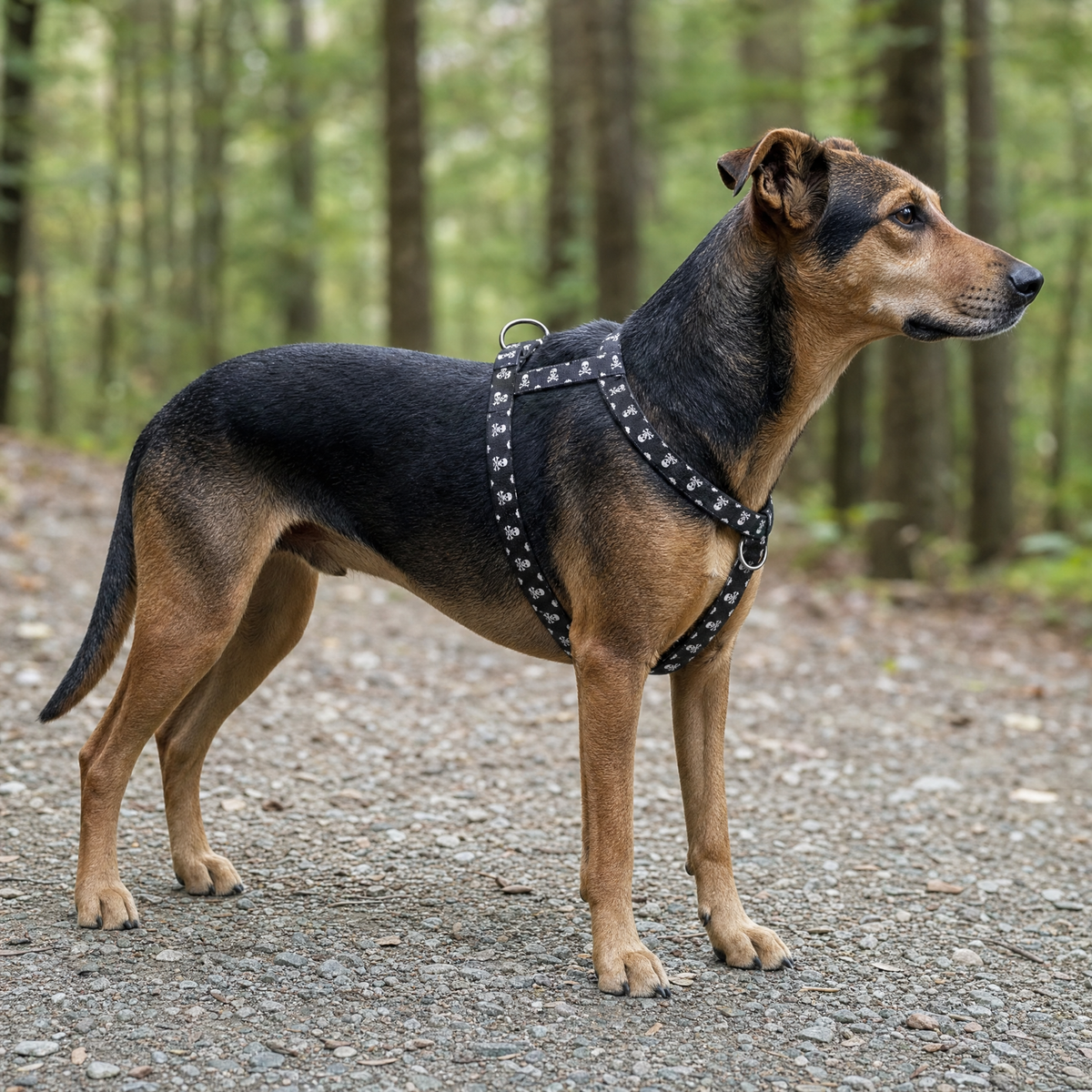 The Bonecut harness shown on a dog