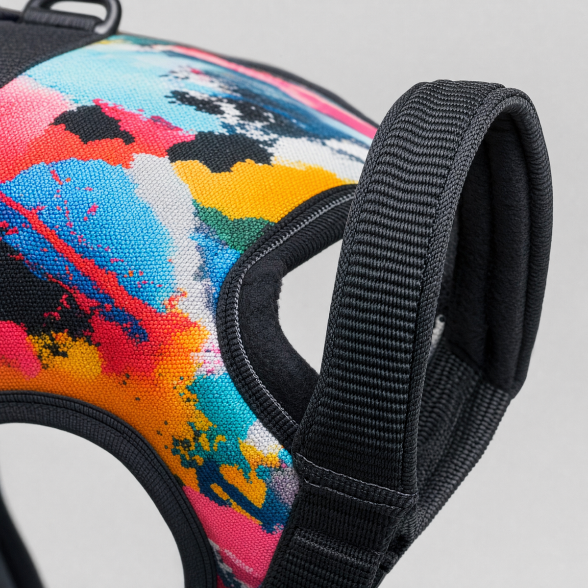 Detail of the Wallmark harness padding and D-ring